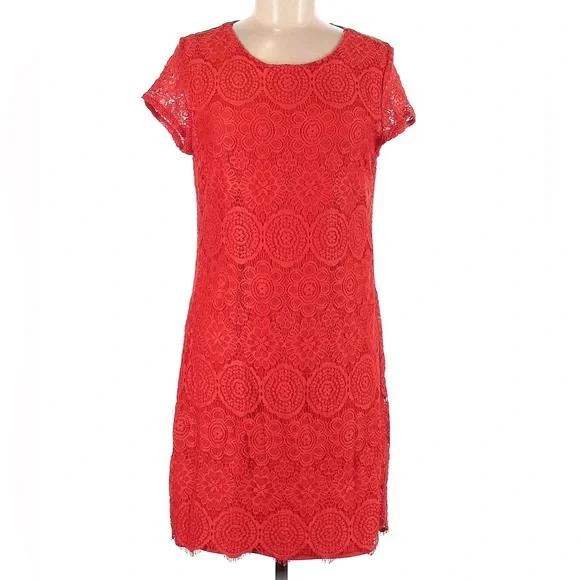 Laundry By Shelli Segal | Dresses | Laundry By Shelli Segal Coral Lace Over  Scalloped Edge Cocktail Dress | Poshmark